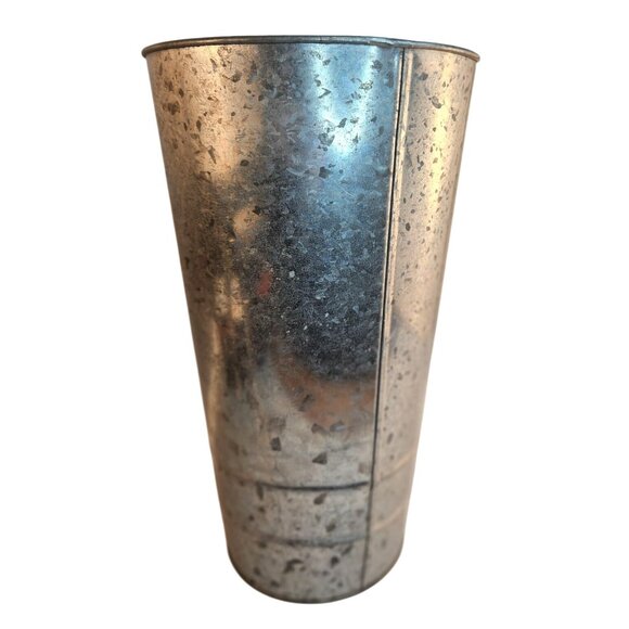 Galvanized Metal Vase Rustic Farmhouse Style Tall Flower Container - 14 x 8 Inch - Picture 8 of 10